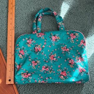 Floral Teal Women's Toiletry Travel Bag